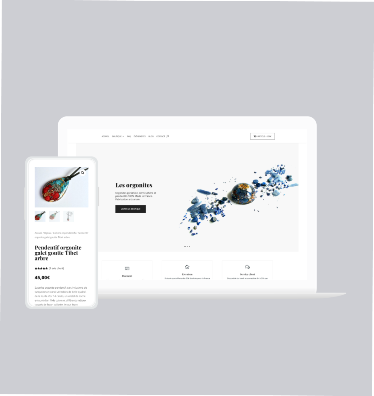 orgonites refonte e-commerce